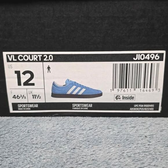 Adidas VL Court 2.0 Light Blue Sneakers Mens US 12 or Womens US 13 main image 6